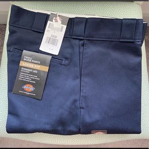 NWT Dickies Loose Fit Straight Leg Twill Work Pants Navy
